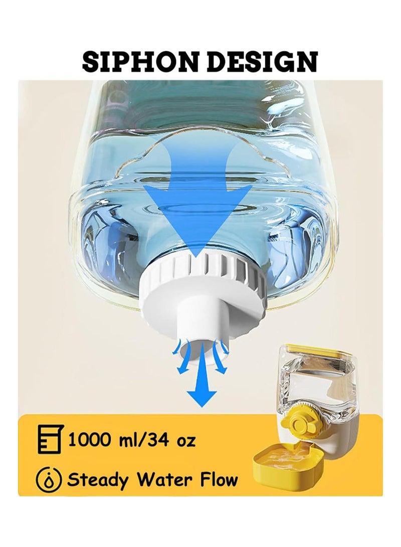 Gravity Bunny Feeder Waterer Set for Cages 37oz Hanging Rabbit Automatic Food Feeders Bunny Water Dispenser Ferret Food Water Bowl for Chinchillas - Image 5