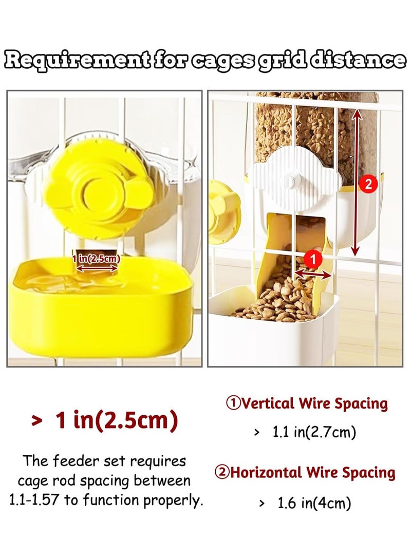 Gravity Bunny Feeder Waterer Set for Cages 37oz Hanging Rabbit Automatic Food Feeders Bunny Water Dispenser Ferret Food Water Bowl for Chinchillas - Image 4