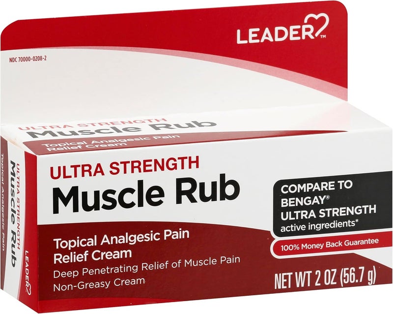 LEADER Muscle Rub - Fast-Acting, Deep Penetrating Relief for Sore Muscles and Joints, Minor Arthritis and Back Pain Relief, Non-Greasy Formula Topical Analgesic, Camphor, Menthol & Methyl Salicylate