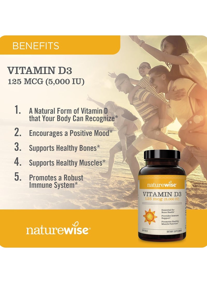 NatureWise Vitamin D3 5000 IU (125 mcg) - 360 Softgels - Image 4
