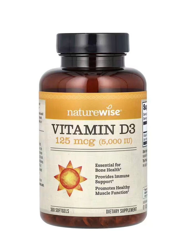NatureWise Vitamin D3 5000 IU (125 mcg) - 360 Softgels - Image 1