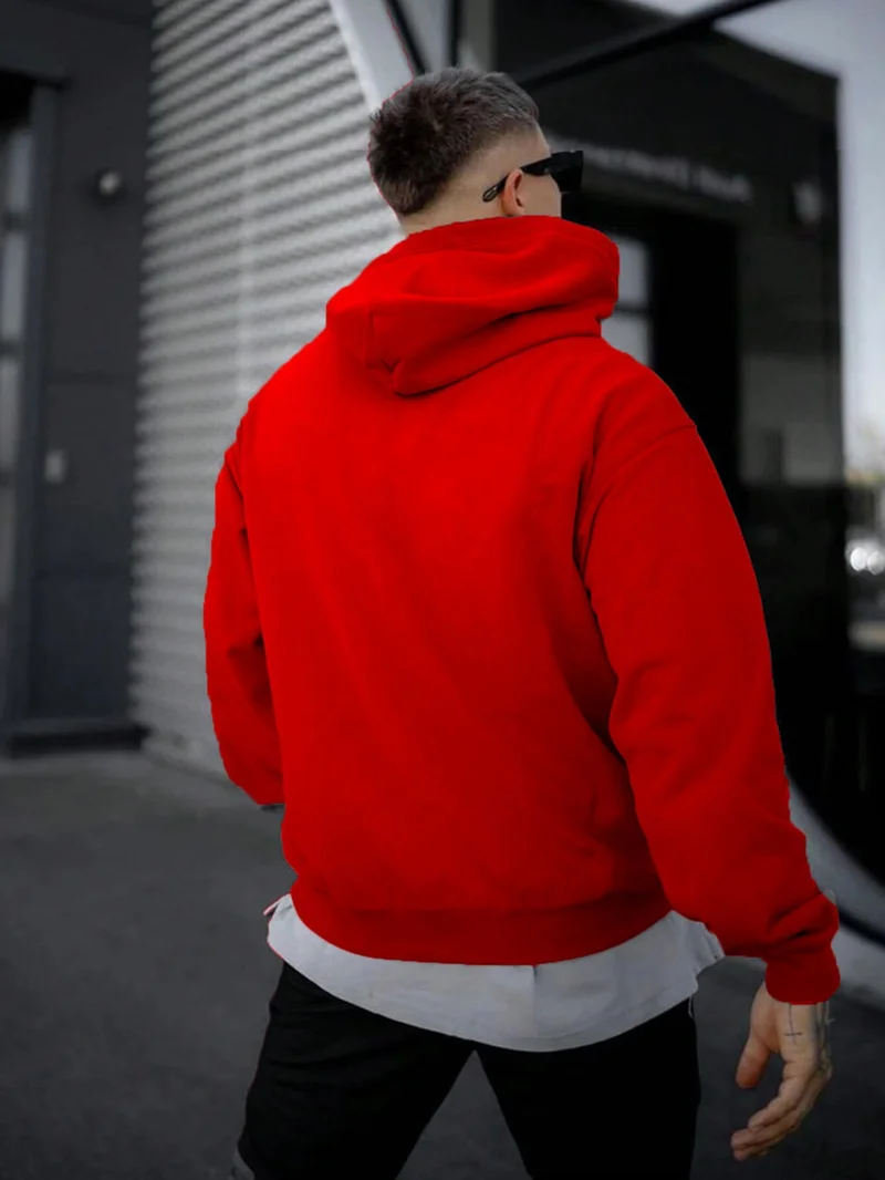 دوغ فش Women, Men's Sweatshirt Oversize Beast Mode Printed Thick Red Lover Sweatshirt
