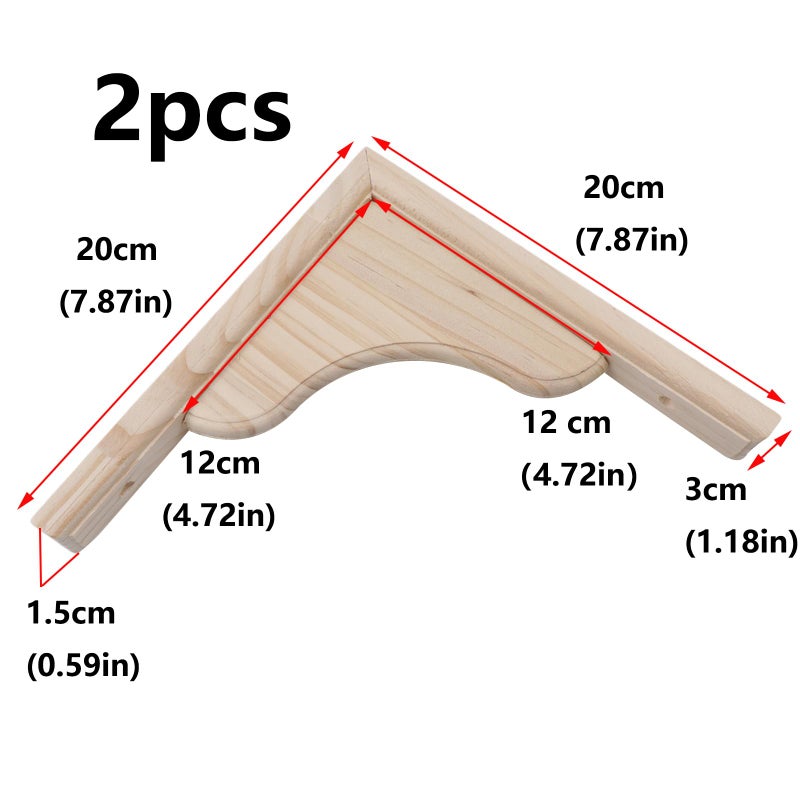 Antrader Solid Wall Mount Wood Shelf Bracket 2Pcs 6"" Wooden Shelf Brackets  Diy Wood Bracket Include Mounting Screws 20*20*3Cm - Image 2