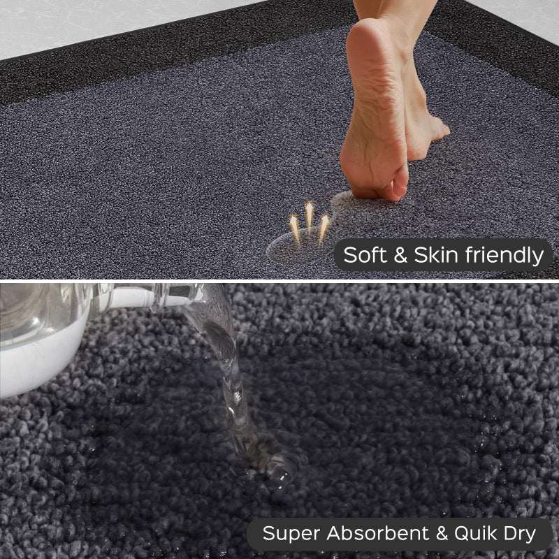 DOMUSTEX Machine Washable (24" x 36"+ 24" x 60"') Kitchen Rugs Set of 2, Non Slip Kitchen Mats for Floor, Absorbent Entrance Runner Rugs for Bedroom, Hallway, Bathroom, Door (Roll Packing) - Image 2