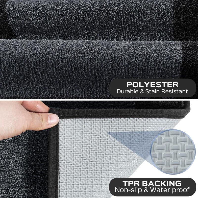 DOMUSTEX Machine Washable (24" x 36"+ 24" x 60"') Kitchen Rugs Set of 2, Non Slip Kitchen Mats for Floor, Absorbent Entrance Runner Rugs for Bedroom, Hallway, Bathroom, Door (Roll Packing) - Image 3