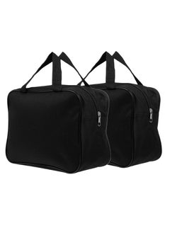 Excefore Wide Mouth Tool Bag, Heavy Duty Oxford Car Air Pump Tool Bag, Large Capacity Electrician Tool Bag, Portable Tool Organizer Tote Bag For Storage Wrenches Pliers Nails, Black, 2 Pcs  - Image 1