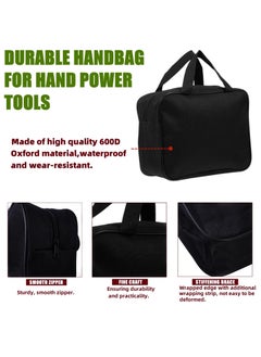 Excefore Wide Mouth Tool Bag, Heavy Duty Oxford Car Air Pump Tool Bag, Large Capacity Electrician Tool Bag, Portable Tool Organizer Tote Bag For Storage Wrenches Pliers Nails, Black, 2 Pcs  - Image 4
