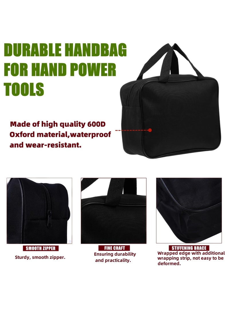 Excefore Wide Mouth Tool Bag, Heavy Duty Oxford Car Air Pump Tool Bag, Large Capacity Electrician Tool Bag, Portable Tool Organizer Tote Bag For Storage Wrenches Pliers Nails, Black, 2 Pcs  - Image 4