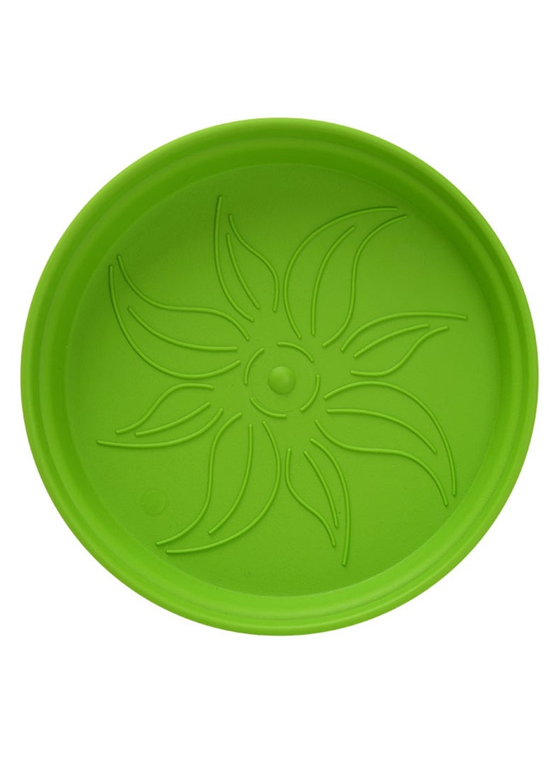 Mintra Round Flower Pot Planters Small - Pack of 4 with bottom tray - Plastic | Color - Light Green | Size - 13x13x10cm | Asthetically Decorate Your Terrace, Garden or Patio. Ideal for outdoor or indoors - Image 3