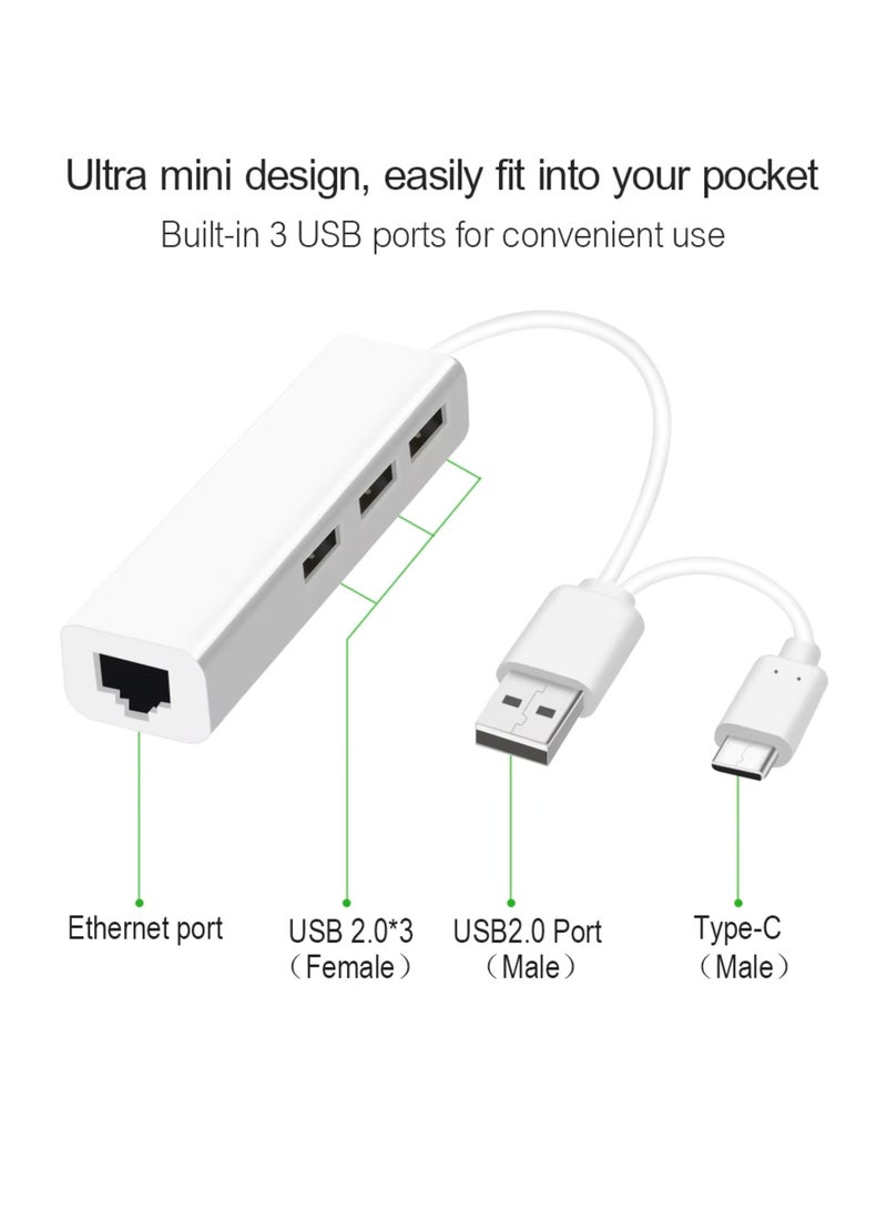 ProOne USB Ethernet (LAN) Network Adapter Compatible with Laptops, Computers, and All USB 2.0 & Type-C Compatible Devices Including Vista/XP, Windows 7 to 11, All Mac OS X, OS X, and macOS  - Image 4