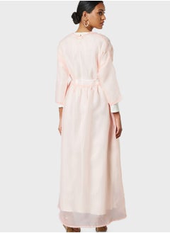 Coco Desert Floral Applique Tassel Detailed Abaya  - Image 2