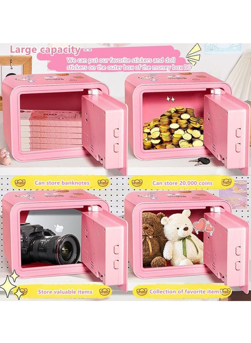 Electronic Money Saving Box Money Coin Bank Money Box with ATM Password Protected and Key Kids Piggy Bank Simulated Fingerprint Unlocking Safe ATM Cash Coin Savings Box Musical Toy for Boys Girls Holiday Party Birthday Gift  - Image 4