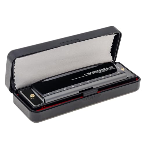 OriGlam Blues Harmonica Harp Mouth Organ, 10 Holes C Key Harmonica for Adults Beginner - Image 1