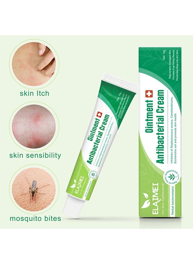 Elaimei Antibacterial Cream 15g, Mosquito Bite Itching Relieve Itching Skin Topical Herbal, Resisting Escherichia Coli and Staphylococcus aureus, Anti Itch Cream Extra Strength - Image 1