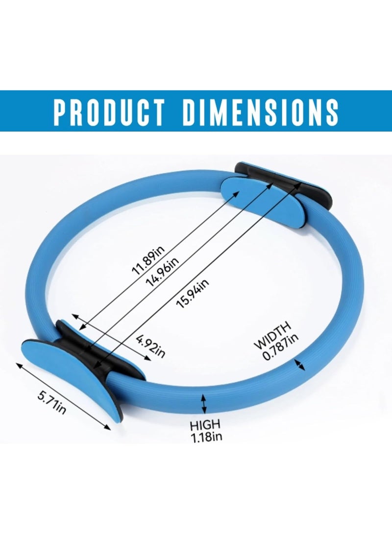 Fitness Pilates Ring,Double Handle Exercise Circle Fitness Magic Circle Resistance Ring Dual Grip for Yoga Core Training,14.96 Inch - Image 2
