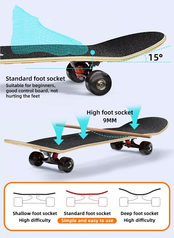 DURKU Skateboard Set with Storage Bag, 6PCS Protect Gear, 7-ply Maple Deck & Smooth Wheels, Easy to Ride, Suitable for All People - Image 5