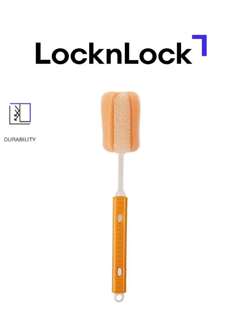 LocknLock LocknLock Water Bottle Cleaning Brush with Soft Foam Sponge and Non-Slip Handle (5x28cm, Orange)  - Image 1