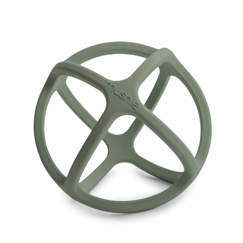 mushie Silicone Baby Teether Ball Toy (Dried Thyme) - Image 1