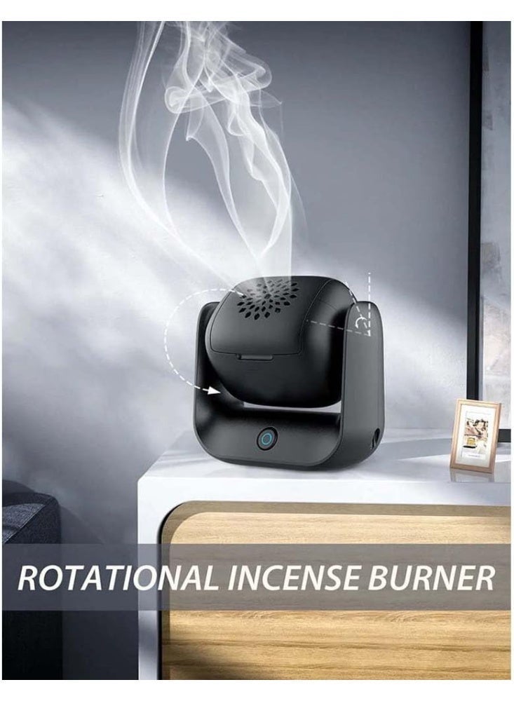 UV Enterprises Rotational Incense Burner, Electric Aromatherapy Burner Strong Fragrance Diffuser, LED Indicator Portable Rechargeable Incense Holder, Erectable Rotating Aroma Burner for Home Office - Image 3