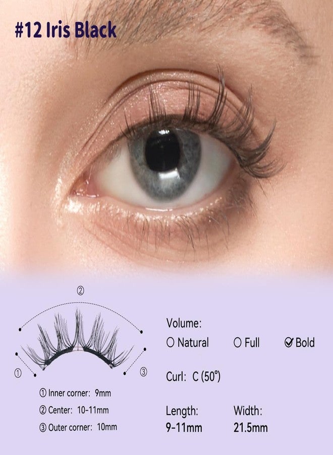 WOSADO×BearisBug [No.12 Iris Black] 21.5mm Soft Magnetic Eyelashes Kit with Applicator, Reusable Glue-free Magnetic Lashes, Cruelty-free False Lashes, Waterproof, Lightweight, Suit for Heavy Makeup - Image 4