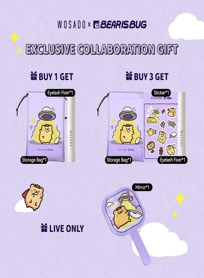 WOSADO×BearisBug [No.12 Iris Black] 21.5mm Soft Magnetic Eyelashes Kit with Applicator, Reusable Glue-free Magnetic Lashes, Cruelty-free False Lashes, Waterproof, Lightweight, Suit for Heavy Makeup - Image 5