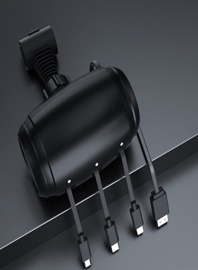 KACEPAR صندوق شحن سيارة KACEPAR 3 في 1، يُثبّت على مسند الرأس، 3 منافذ USB، منفذ USB من النوع C، شحن سريع، أسود - Image 3