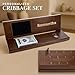 WE Games Custom Engraved Wooden Cribbage Game Set Walnut Stain Continuous 3 Track for 23 Players Travel Cribbage Board with Card Storage Classic Board Games for Adults - Image 4