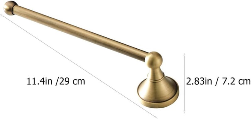 TIDTALEO Wall-Mounted Copper Towel Bar Vintage Bathroom Rack Punch-Free Installation Rust-Resistant Organizer for Hand Towels and Bath - Image 2