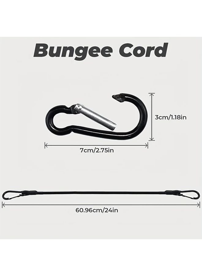 4pcs 24 Inch Bungee Cords With Hooks Heavy Duty Elastic Rope For Outdoor Tent Luggage Cargo Bike Secured - Image 4
