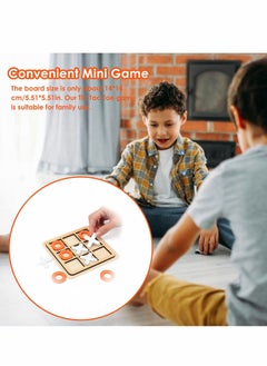 SYOSI Tic-Tac-Toe Game Toy, Classic Wooden Checkerboard Educational Family Game Toys Set, Portable Casual Tabletop Game for Adults and Kids, Party Classroom Games (White and Orange)  - Image 3
