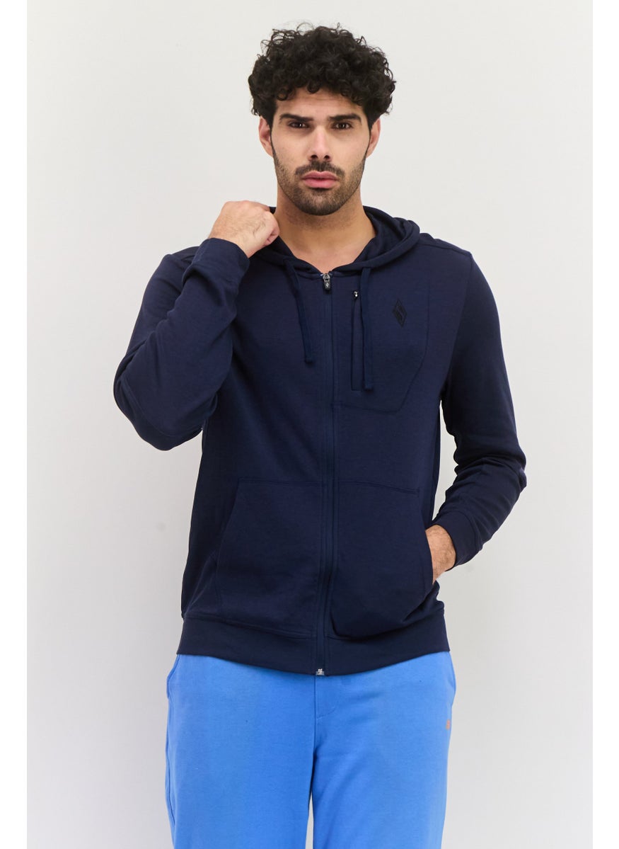 SKECHERS Men Sportswear Fit Long Sleeves Outdoor Hoodie, Navy  - Image 1