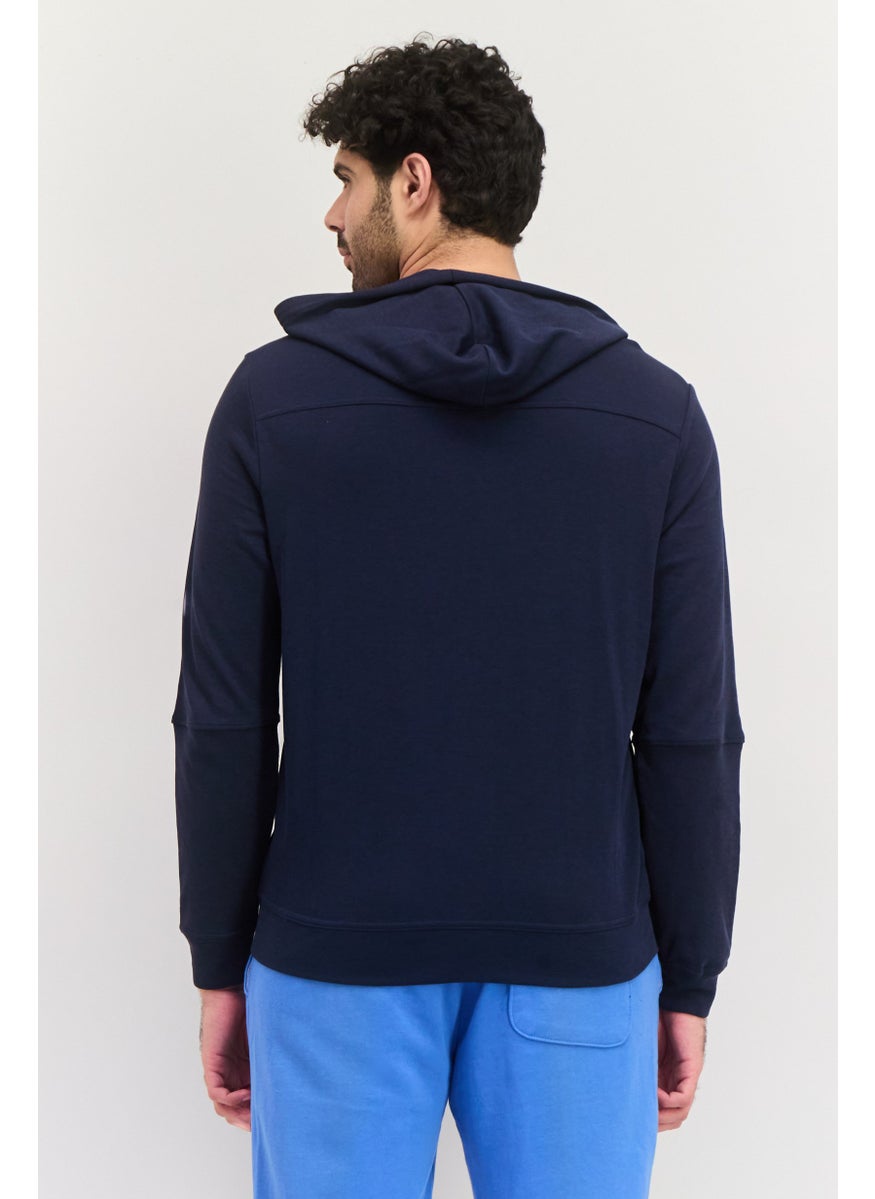 SKECHERS Men Sportswear Fit Long Sleeves Outdoor Hoodie, Navy  - Image 3