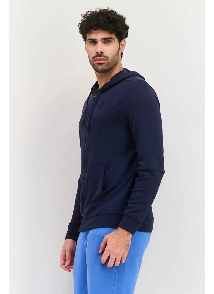 SKECHERS Men Sportswear Fit Long Sleeves Outdoor Hoodie, Navy  - Image 2