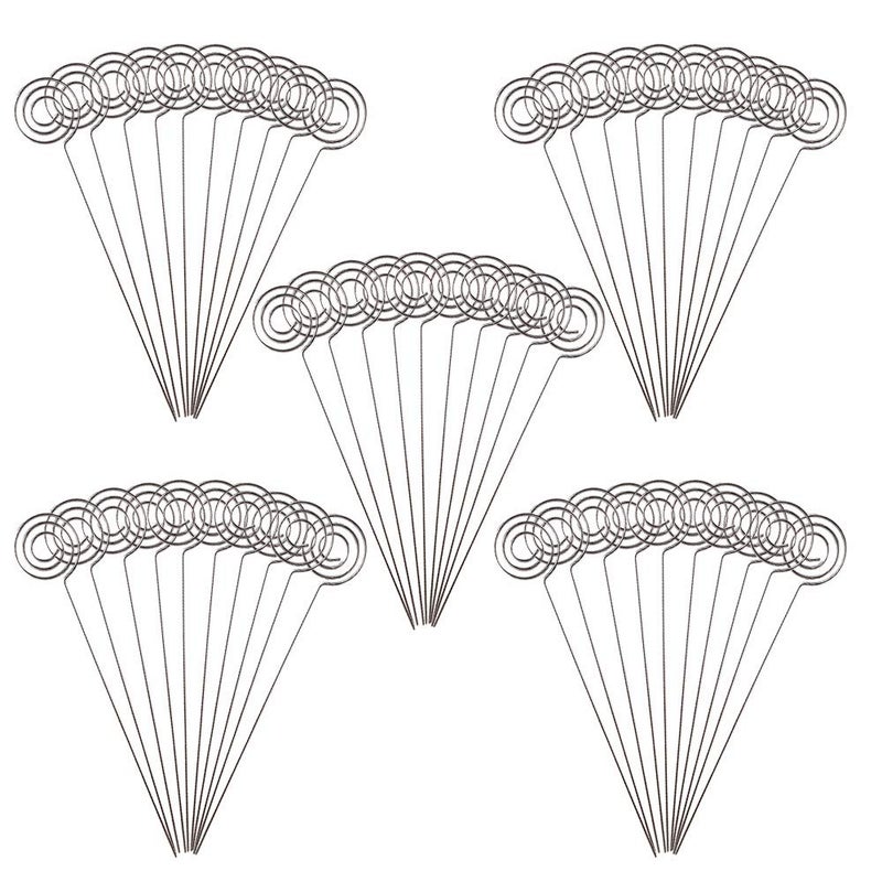 Exquiss 50 Pcs 6"" Stand Card Holders Place Cards Holder Photo Picture Note Clip Holders Memo Holder Note Clamp Clay Cake Accessories for Wedding Party Table Number Name Sign (50) - Image 1