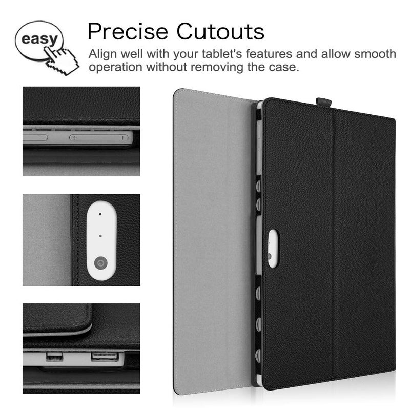 Fintie Case for Microsoft Surface Pro 7 Plus, Surface Pro 7/6/5/4/3 12.3 Inch Tablet - Multiple Angle Viewing Portfolio Business Cover, Compatible w/Type Cover Keyboard (Black) - Image 4