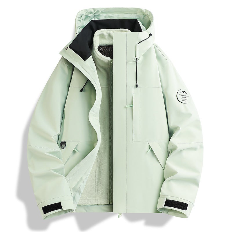 Same Style Three-In-One Jacket Couple Two-Piece Jacket Windproof And Waterproof Couple Mountaineering - Image 1