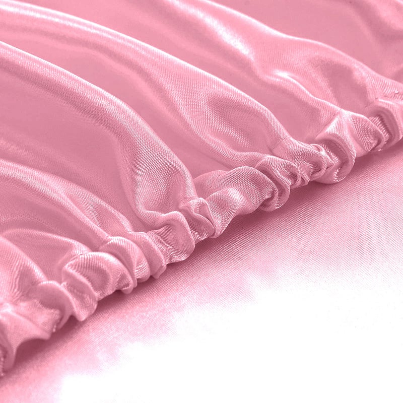 Homiest Pink Satin Fitted Sheet Queen Size Fitted Bed Sheet  Deep Pocket Fitted Sheet Only  Luxury & Ultra Soft Bedding Fitted Sheet Single Bottom Bed Sheets Sold Separately - Image 4