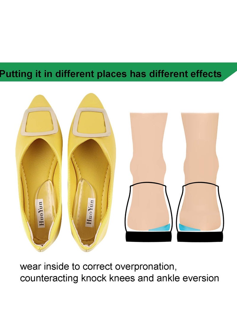 KASTWAVE - Medial & Lateral Heel Wedge Silicone Insoles - Corrective Adhesive Shoe Inserts for Foot Alignment, Knock Knee Pain, Bow Legs, Osteoarthritis for Men and Women (2 Pairs) - Image 1