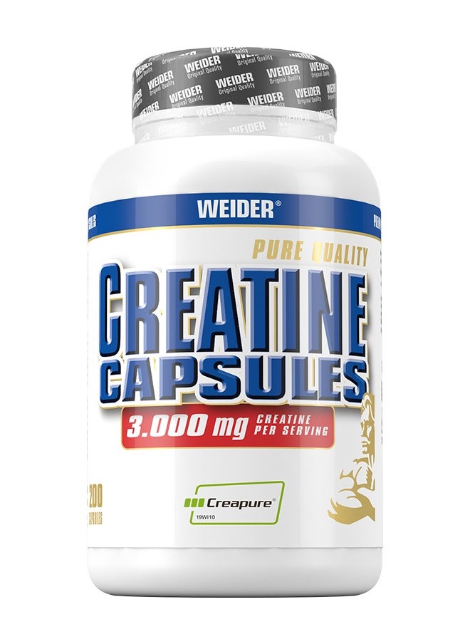 Weider - Creatine Capsules 3.000mg Creatine per Servings, (Creapure) 200 Capsules - Image 1