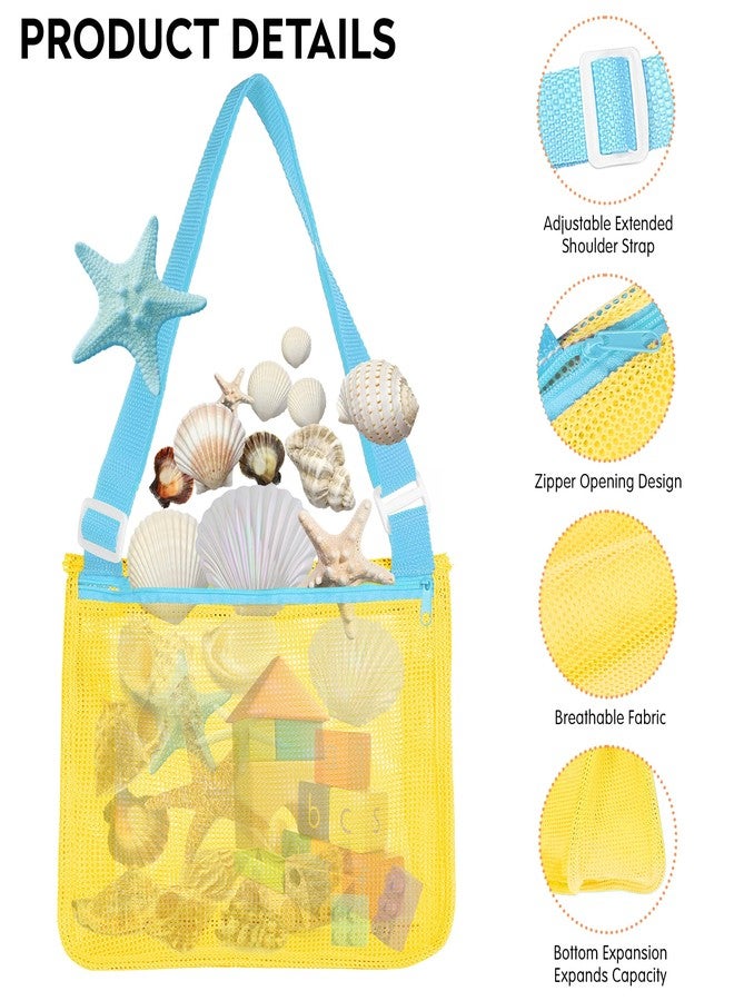 VOROLO Mesh Beach Bag for Holding Toys,Sand Towels Tote for Kids Seashell Collecting,Swimming Accessories for Boys and Girls - Image 4