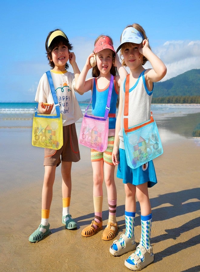 VOROLO Mesh Beach Bag for Holding Toys,Sand Towels Tote for Kids Seashell Collecting,Swimming Accessories for Boys and Girls - Image 3