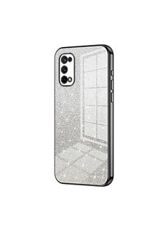 HuHa Case Cover For Realme X7 / Q2 Pro Gradient Glitter Powder Electroplated Phone Case Black 