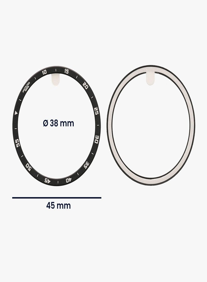 kwmobile Protective Bezel Ring Compatible with Samsung Galaxy Watch 6 Classic 47mm - Aluminum Ring for Smart Watches - Black/White - Image 5