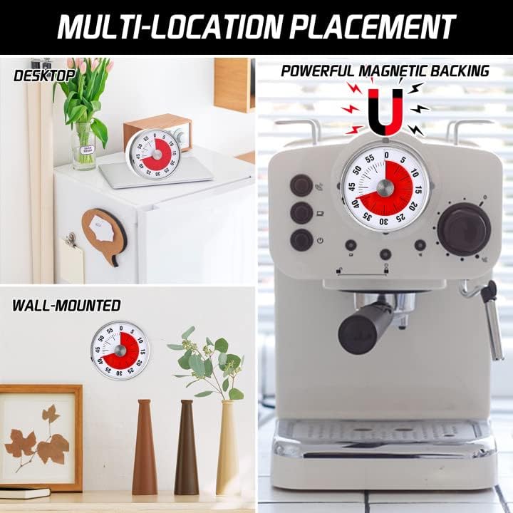 Pamidhar Multipurpose Mechanical Timer with Magnet 60Minute Stainless Steel Countdown Timer for Kitchen Teaching Meetings and Games - Image 4