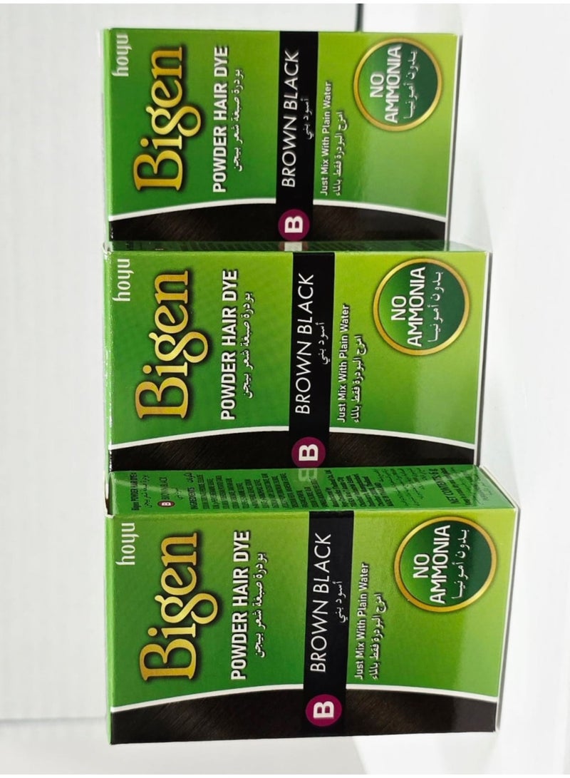 بايجن 3 قطع من صبغة الشعر البودرة بيجين B (بني أسود) - Image 1
