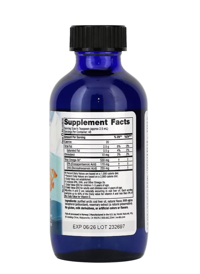 NORDIC NATURALS Children's Docosahexaenoic Acid Ages 1-6 Strawberry 530 Mg, 4 Fl Oz (119 Ml) (530 Mg Per 1/2 Teaspoon)  - Image 2