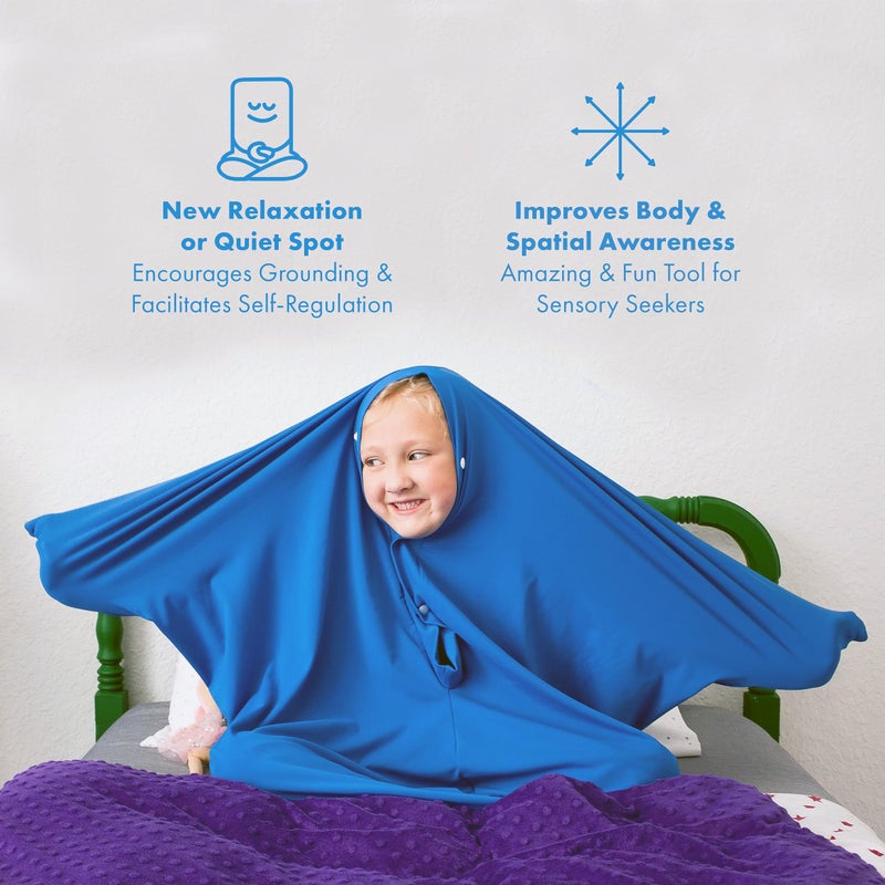 Harkla Body Sock - Sensory Socks for Kids - Stretchable Sack to Help Kids Relax and Focus - Easy to Wash Breathable Sensory Full Body Sock for Children - Medium 48" x 27" - Image 3