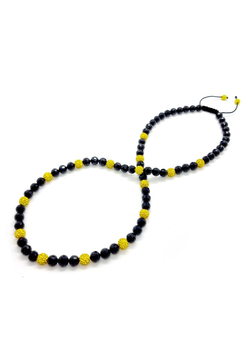 Smart Innovation Shamballa Necklace Crystal Disco Ball Beads and Adjustable Cord String