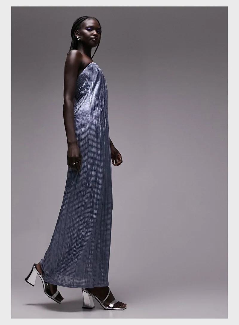 TOPSHOP Strapless Metallic Maxi Dress
