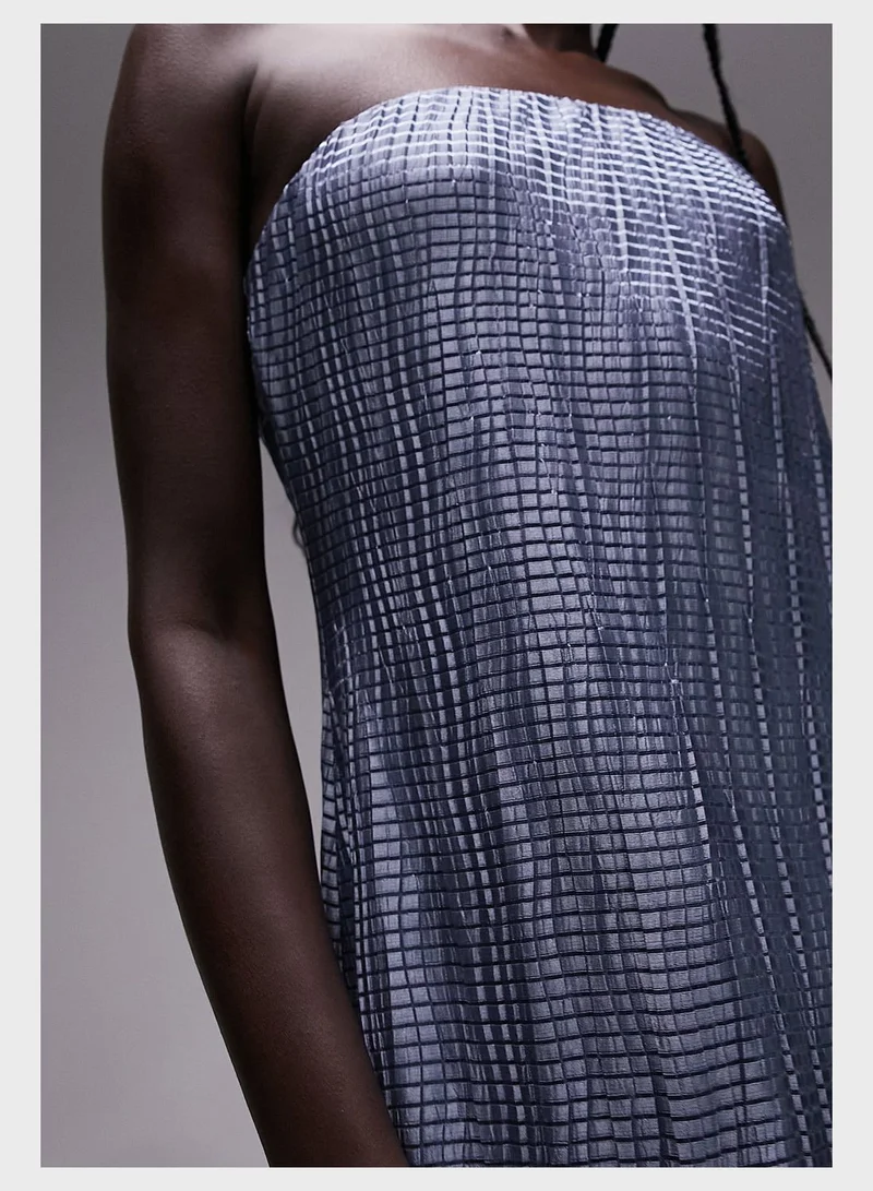 TOPSHOP Strapless Metallic Maxi Dress